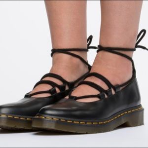 Dr. Martens Elphie Shoe in Black Polished Smooth